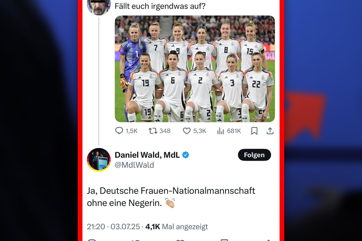 AfD-Politiker schockt mit rassistischem EM-Post und kassiert Strafanzeige