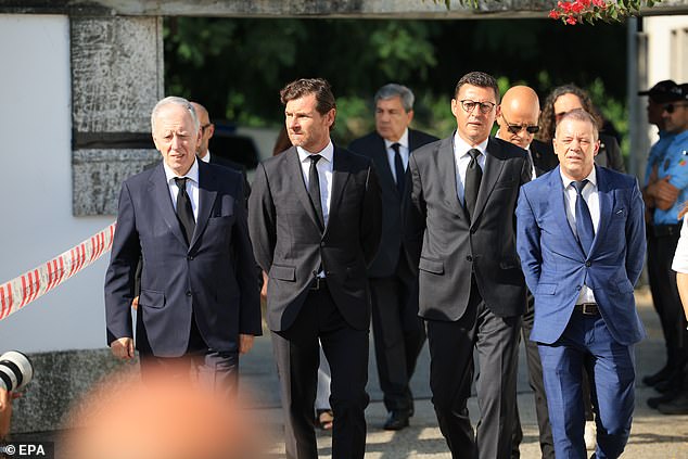 President of FC Porto Andre Villas Boas (second from the left) attending the funeral of late Portugal's player Diogo Jota and his brother Andre Silva, in Gondomar
