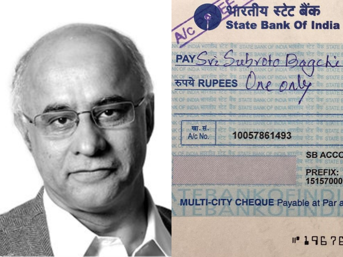 Mindtree co-founder Subroto Bagchi has donated hundreds of crores but a Re 1 SBI cheque is his 'biggest wealth of life'