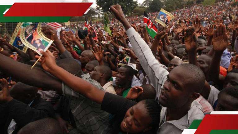 The supporters of former PM Raila Odinga follow proceedings during the Saba Saba rally held in central Nairobi (photo for illustration). Photo: Tom Maruko. Source: Getty Images