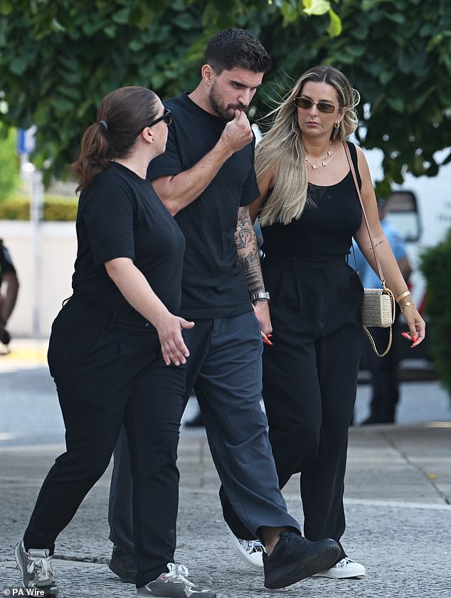 Portugal midfielder Ruben Neves arriving at the funeral of Diogo Jota and Andre Silva in the town of Gondomar