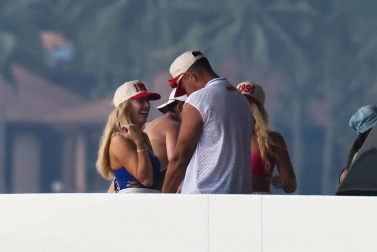 Patrick Mahomes and his wife, Brittany, are spotted on a yacht during their holiday weekend in Miami Beach