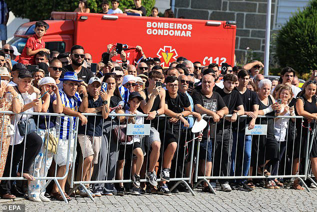 Fans attended the funeral of late Portugal's player Diogo Jota and his brother Andre Silva, in Gondomar 