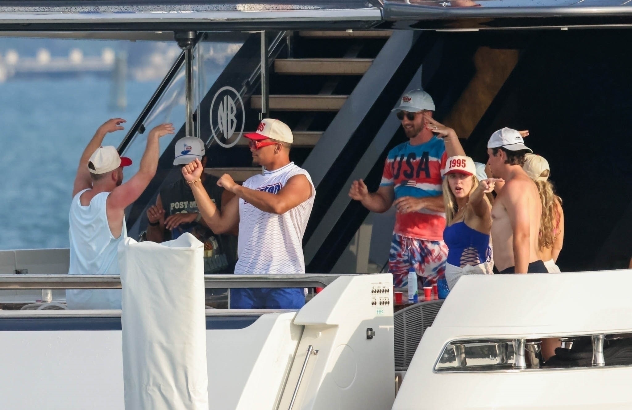 Patrick Mahomes and his wife, Brittany, are spotted on a yacht and during their holiday weekend in Miami Beach