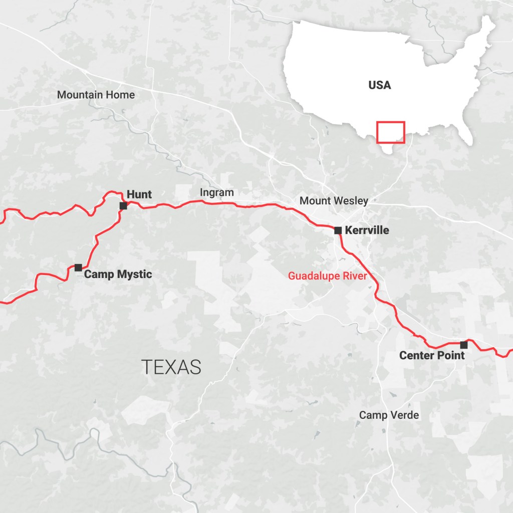 Texas flood maps shows how deadly disaster at Camp Mystic unfolded