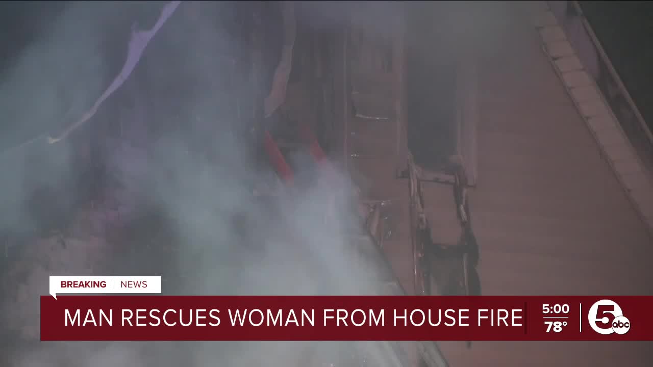 Man rescues woman from Euclid house fire