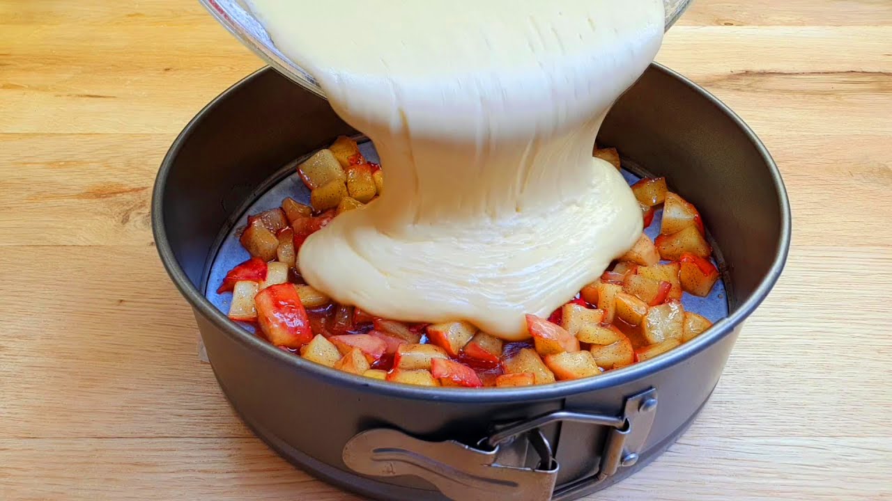 Einfaches und leichtes Rezept Karamell Apfelkuchen, auch ein Kind ...