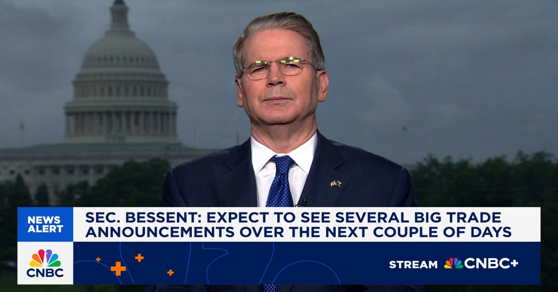 财政部长贝森特接受CNBC采访：关税策略、政府停摆与美中关系