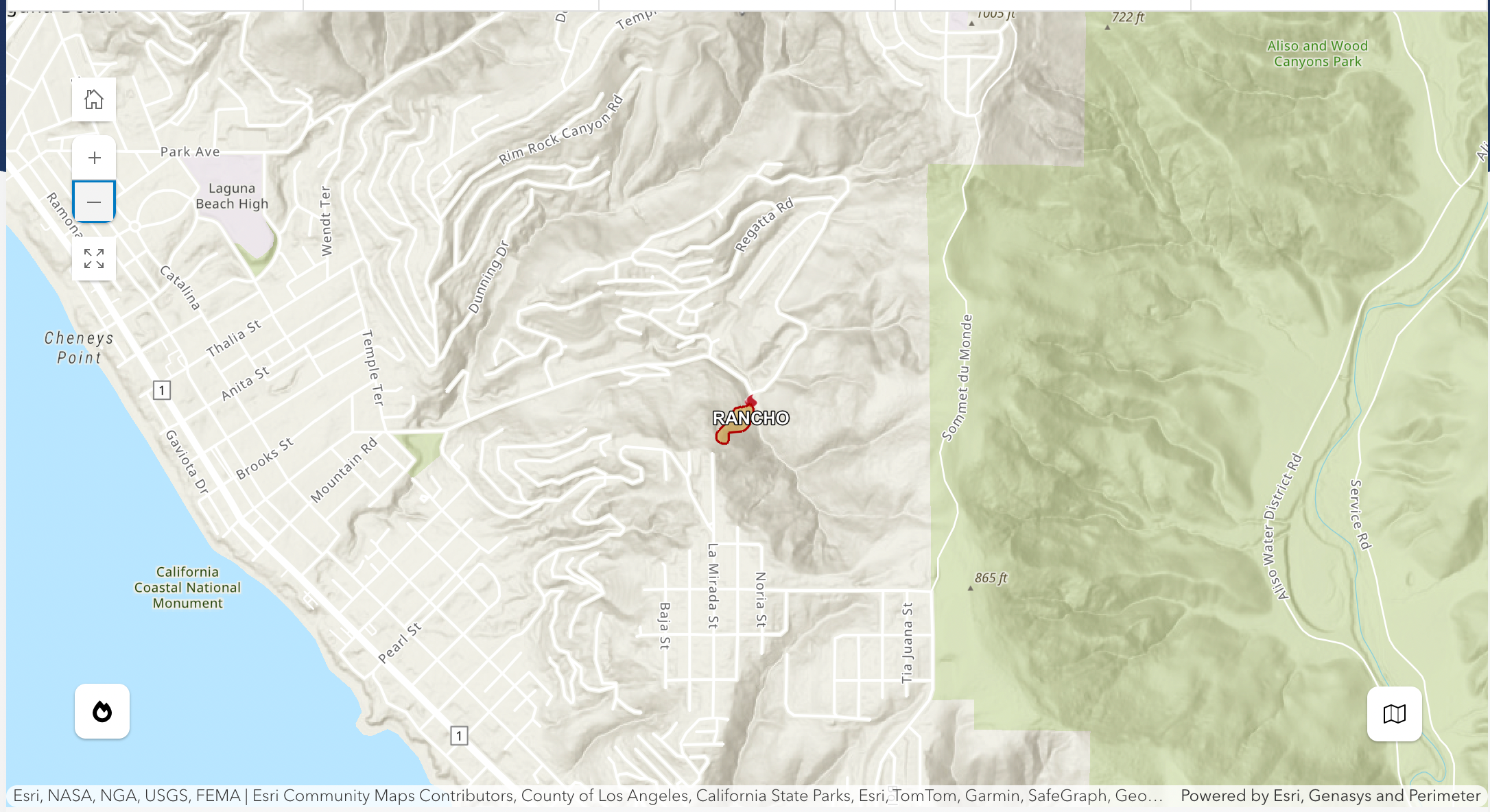 Laguna Beach Fire Map See Rancho - AA1I95zV.img