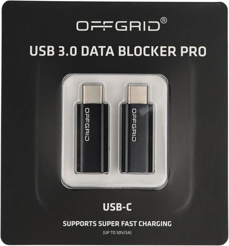 USB-C Data Blocker 2-Pack - 240W PD Charging Only, 100% Data Transfer Protection Against Juice Jacking