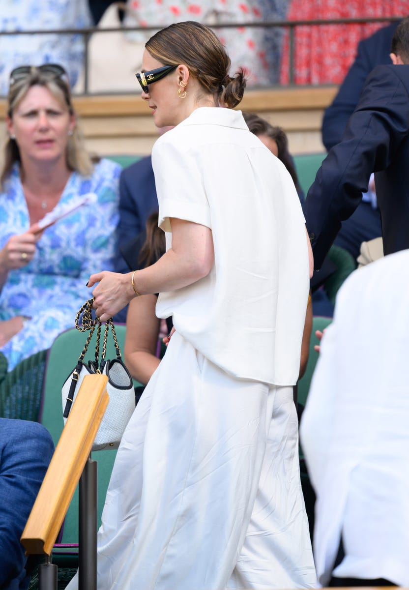 Keira Knightley Attends the Wimbledon Finals in Breezy White Headto