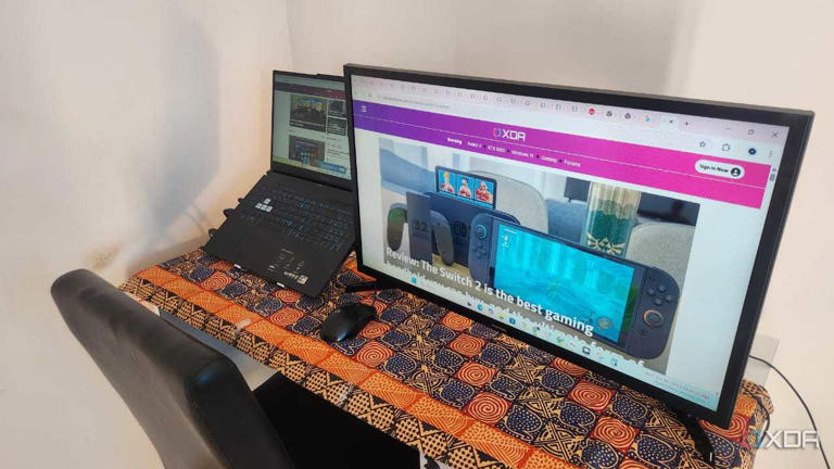 TV and laptop side by side