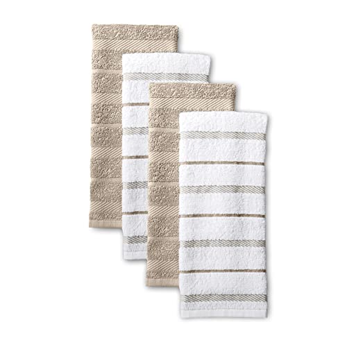 Kitchenaid Albany Kitchen Towel 4-Pack Set, Milkshake Tan/white, 16