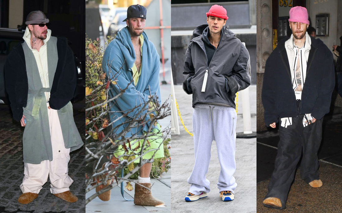 Loạt trang phục dạo phố gây ồn ào của Justin Bieber, liên tục khiến mạng xã hội bùng nổ và giới phê bình thời trang khó hiểu - Ảnh: GC Images