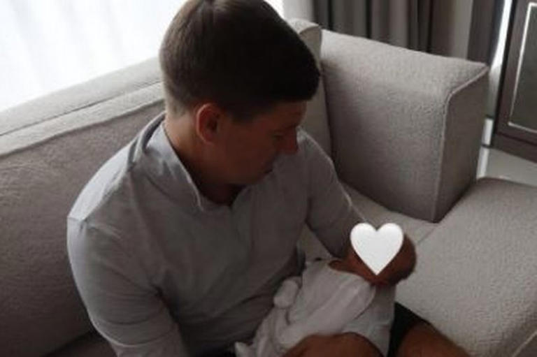 Steven Gerrard with his granddaughter
