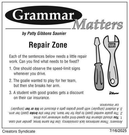 Grammar Matters for Jul 16, 2025