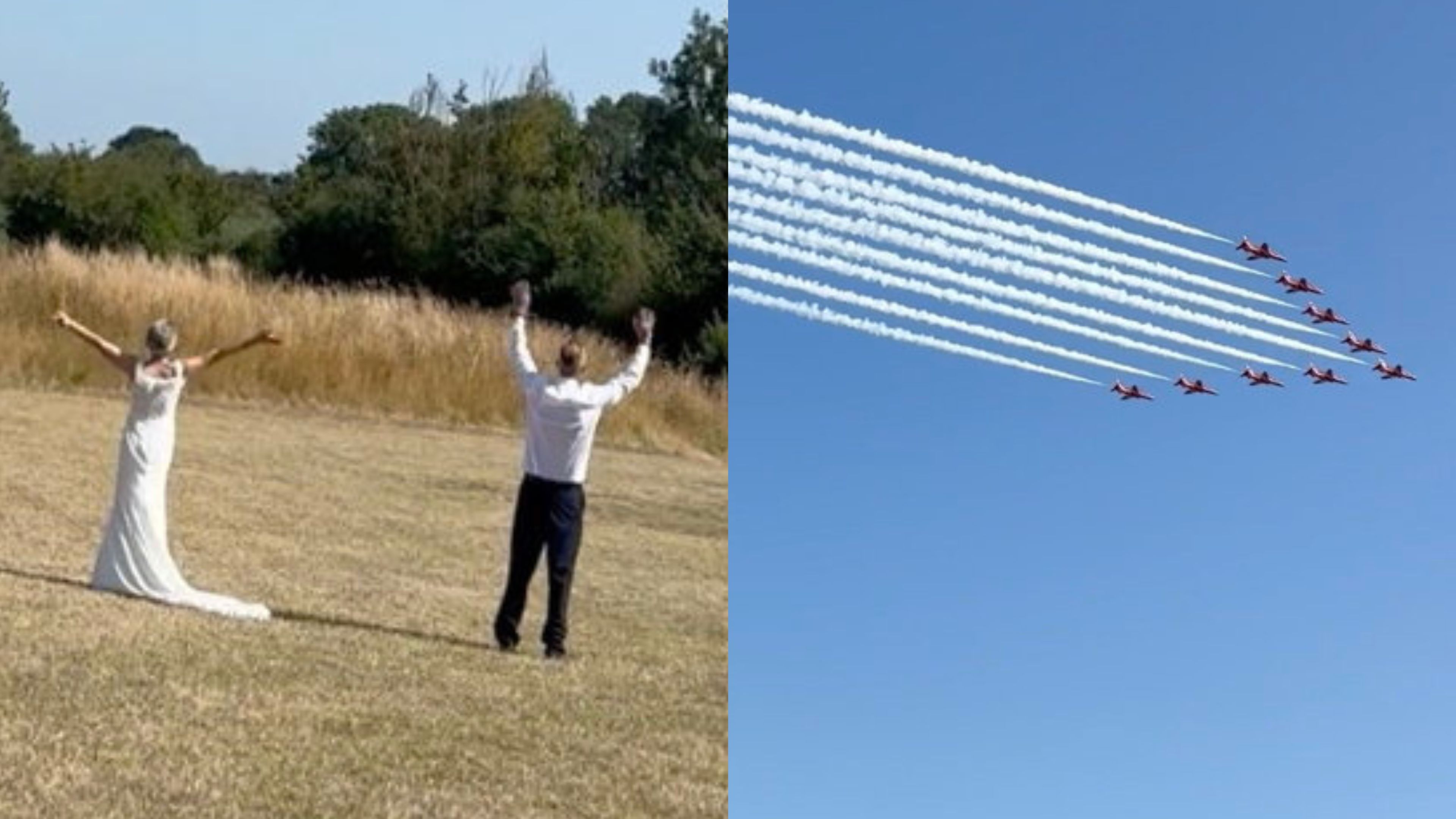Wed Arrows! Couple have Red Arrows display on wedding day after cheeky ...