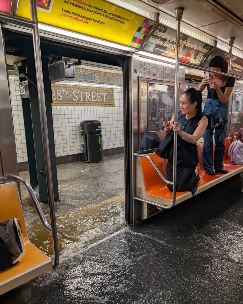 Pictures reveal extent of New York flash floods as subways are submerged