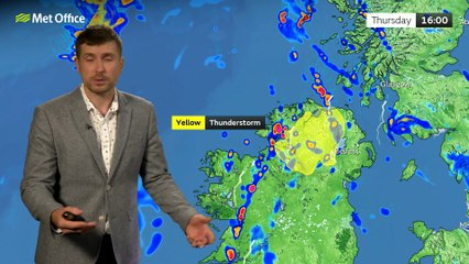 Met Office Evening Weather Forecast 16/07/2025 - Rain in the west, dry