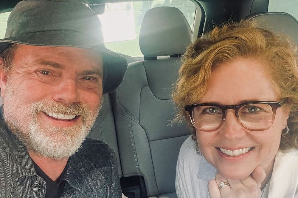 “The Office” Stars Rainn Wilson and Jenna Fischer Reunite and Share