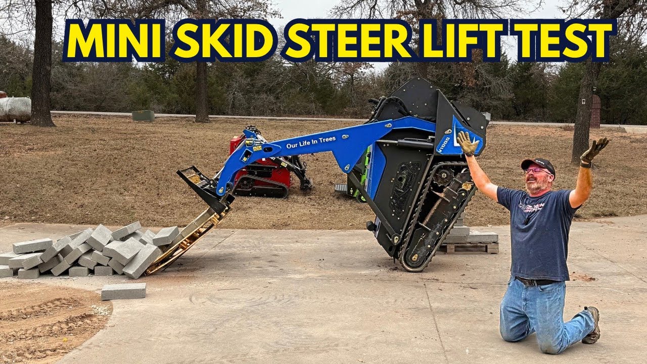 Extreme lift challenge with a mini skid steer machine