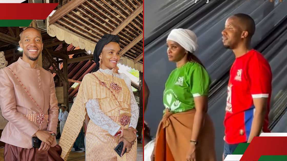 Lulu Hassan blushes as Rashid Abdallah impressively dances in public