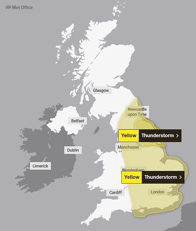 England braces for much-needed downpours this weekend as Met Office issues thunderstorm warning