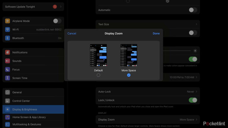 Enabling Display Zoom in iPadOS 17.