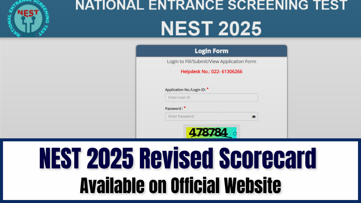 NEST 2025 Revised Scorecard Available From July 17 from Official Website NEST 2025 Revised Scorecard Available From July 17 from Official Website