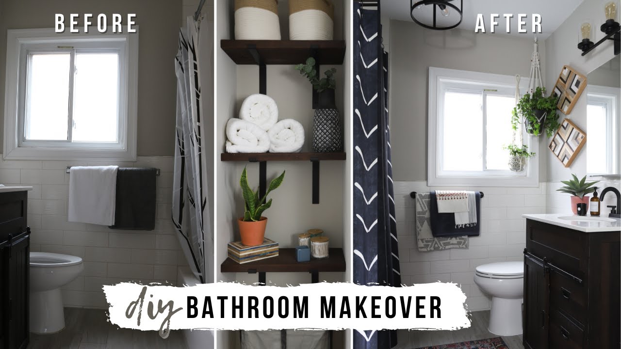 EASY Small Apartment Bathroom Makeover (Renter Friendly!)