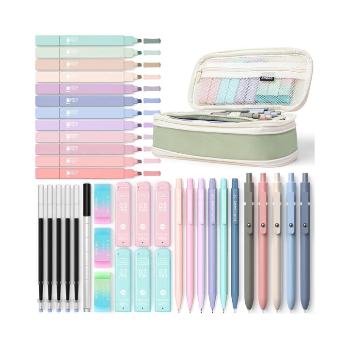 Aesthetic School Supplies Set (56 Pieces)