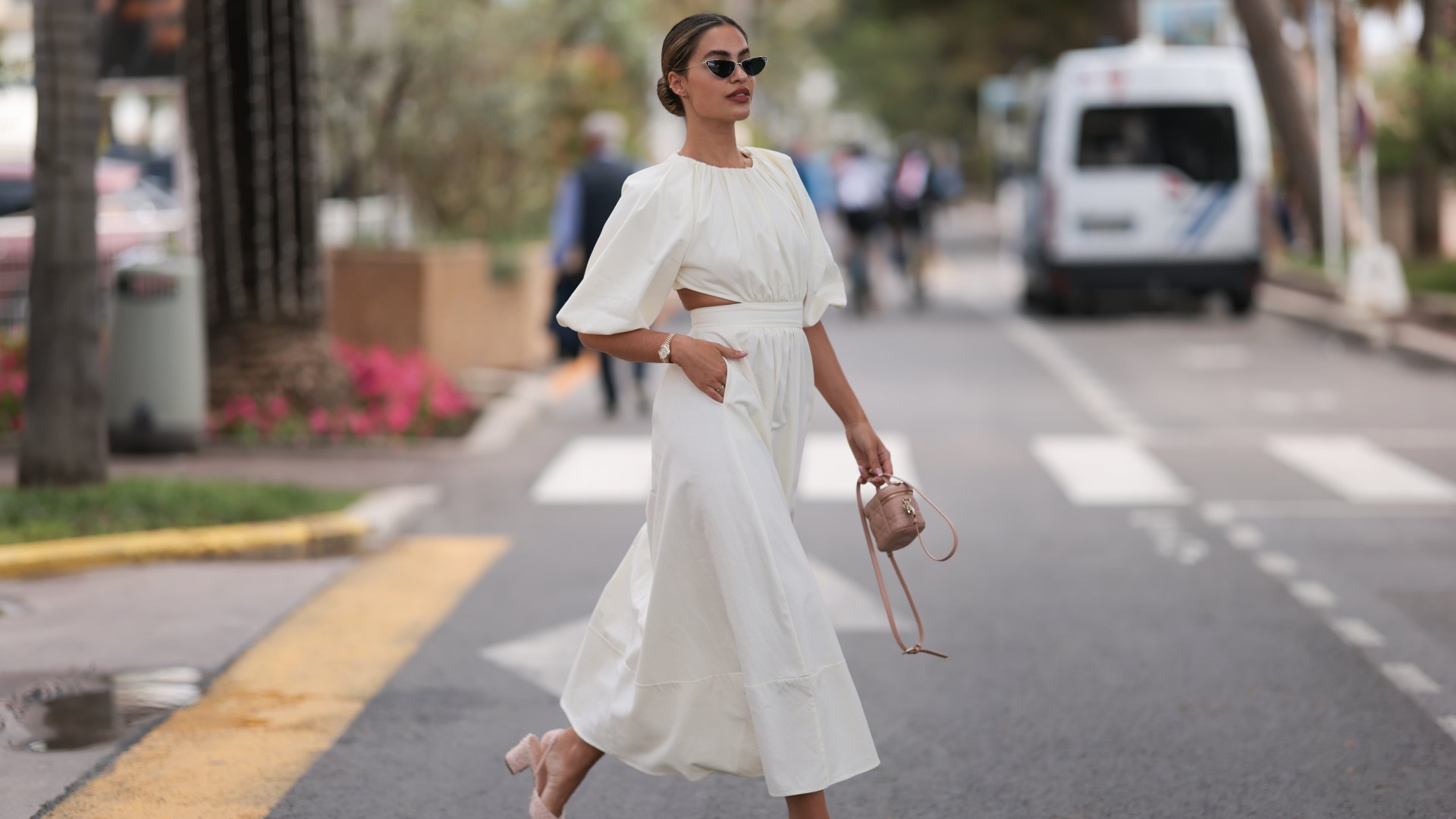 slim fit dress slacks Gold Yellow Bridesmaid Dresses Flowy One Shoulder Long Sleeves Floor Length Chiffon Bridesmaid Dresses main image 1