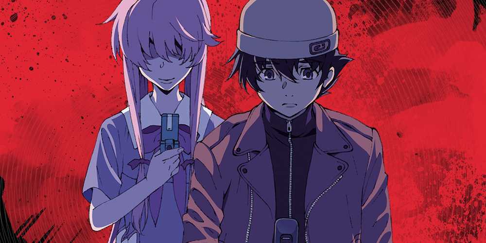 Yuno and Yuki check their diaries in Future Diary
