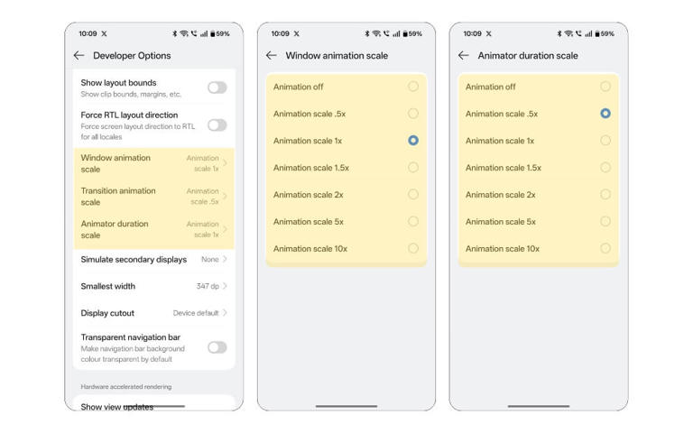 How to reduce animation scale on Android