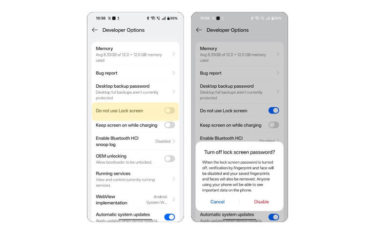 Disable Lock Screen on Your Android