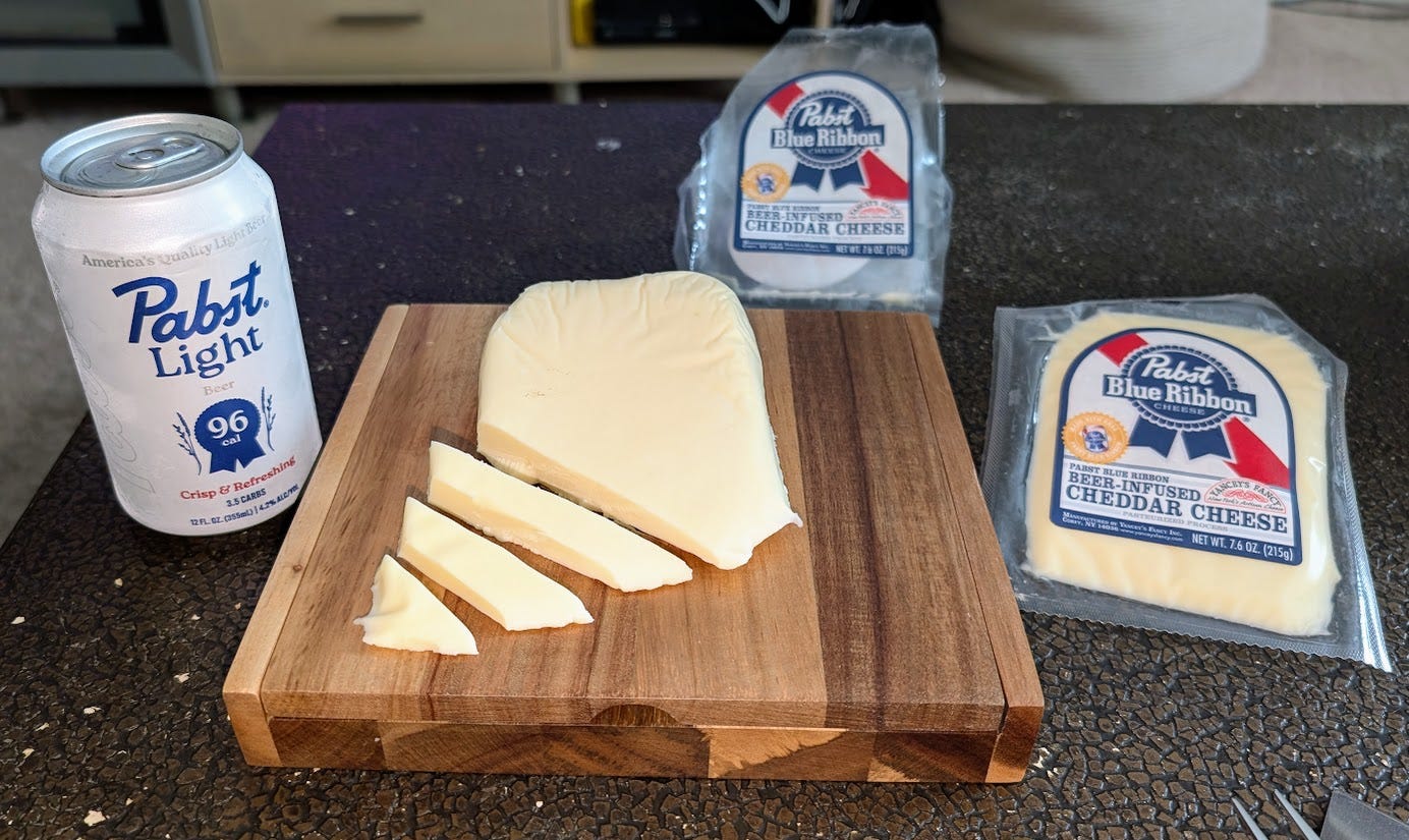 Pabst Blue Ribbon cheddar cheese is weirder than you think
