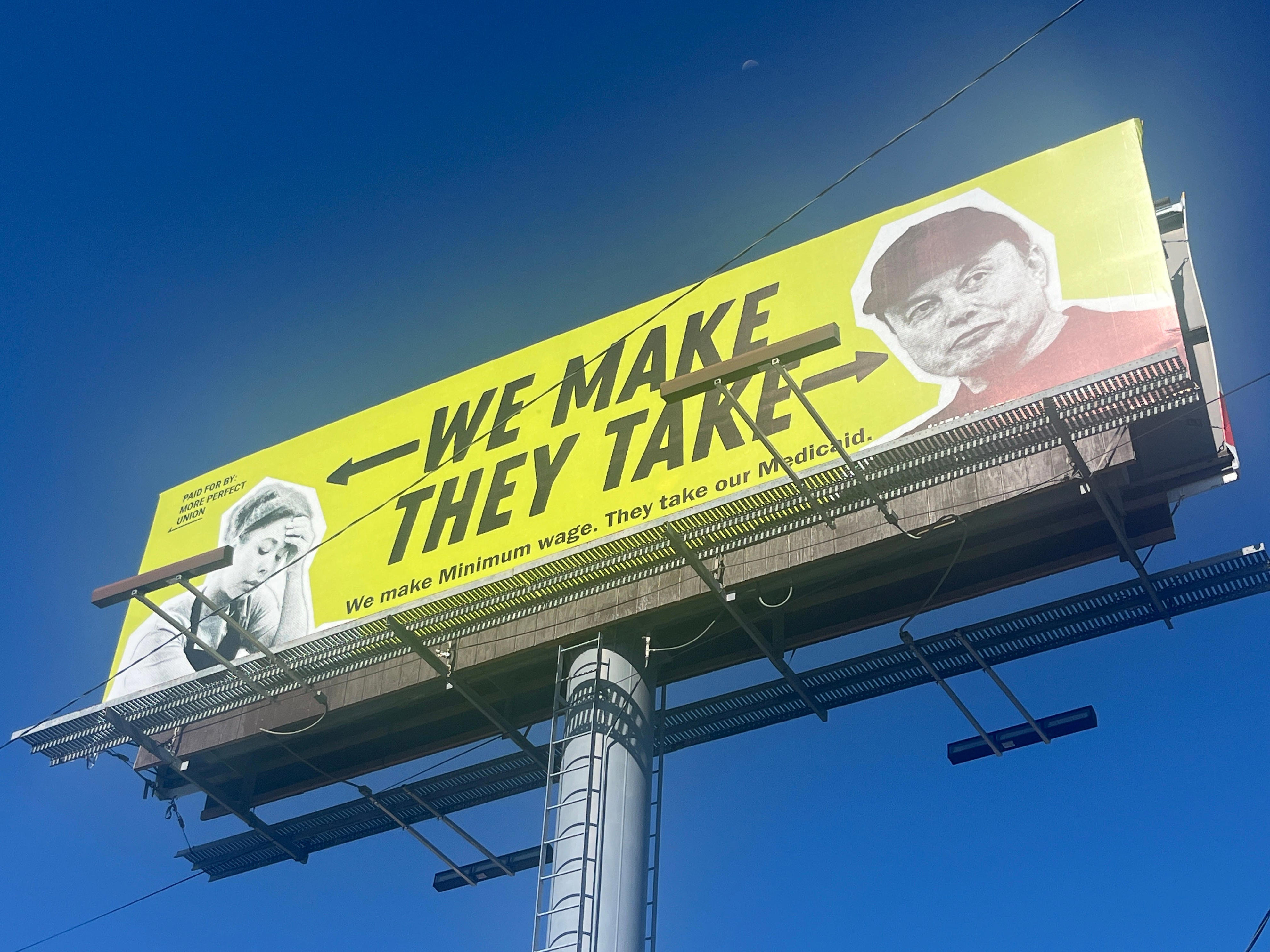 'We Make, They Take': 50 protest billboards go up across the nation