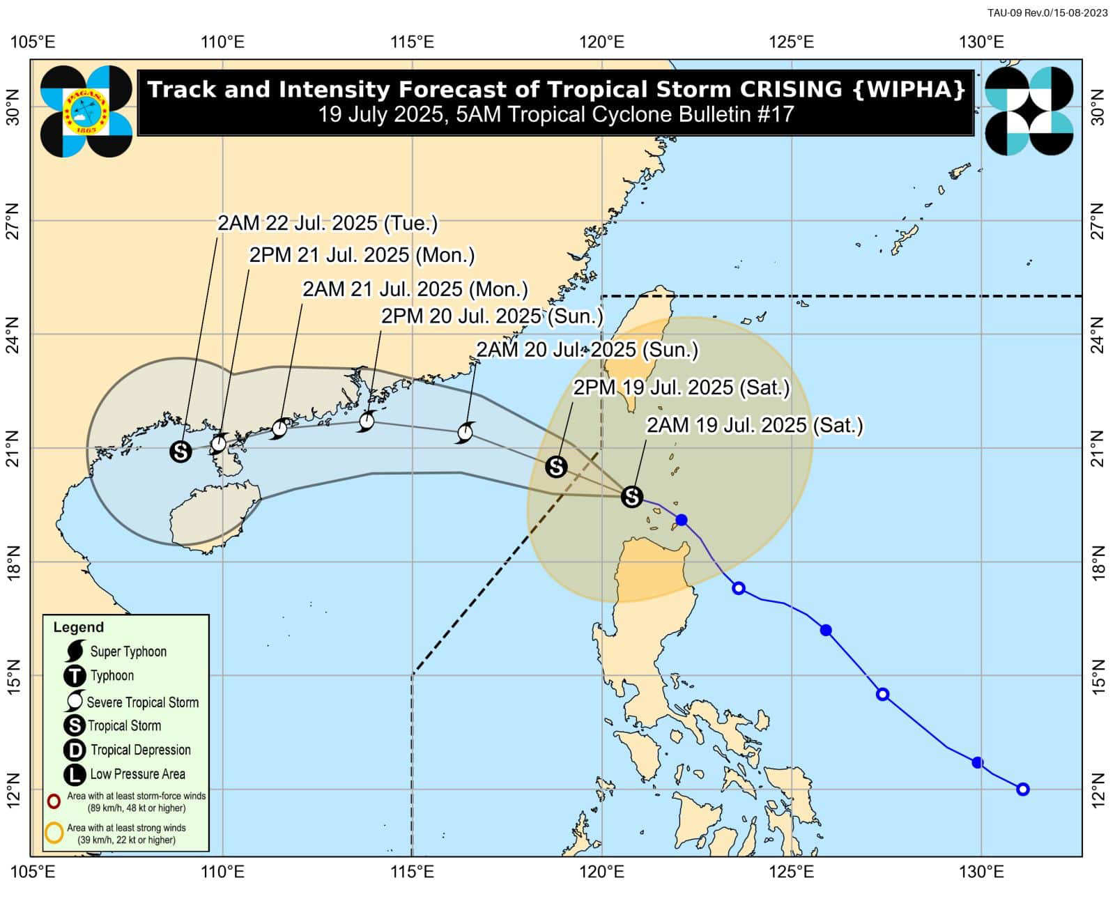 Crising steadily moving away from PH areas under Signal No 2 down to 5 Crising steadily moving away from PH areas under Signal No 2 down to 5