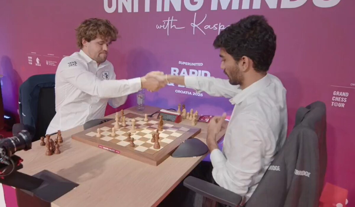 World chess champion D Gukesh vs Magnus Carlsen