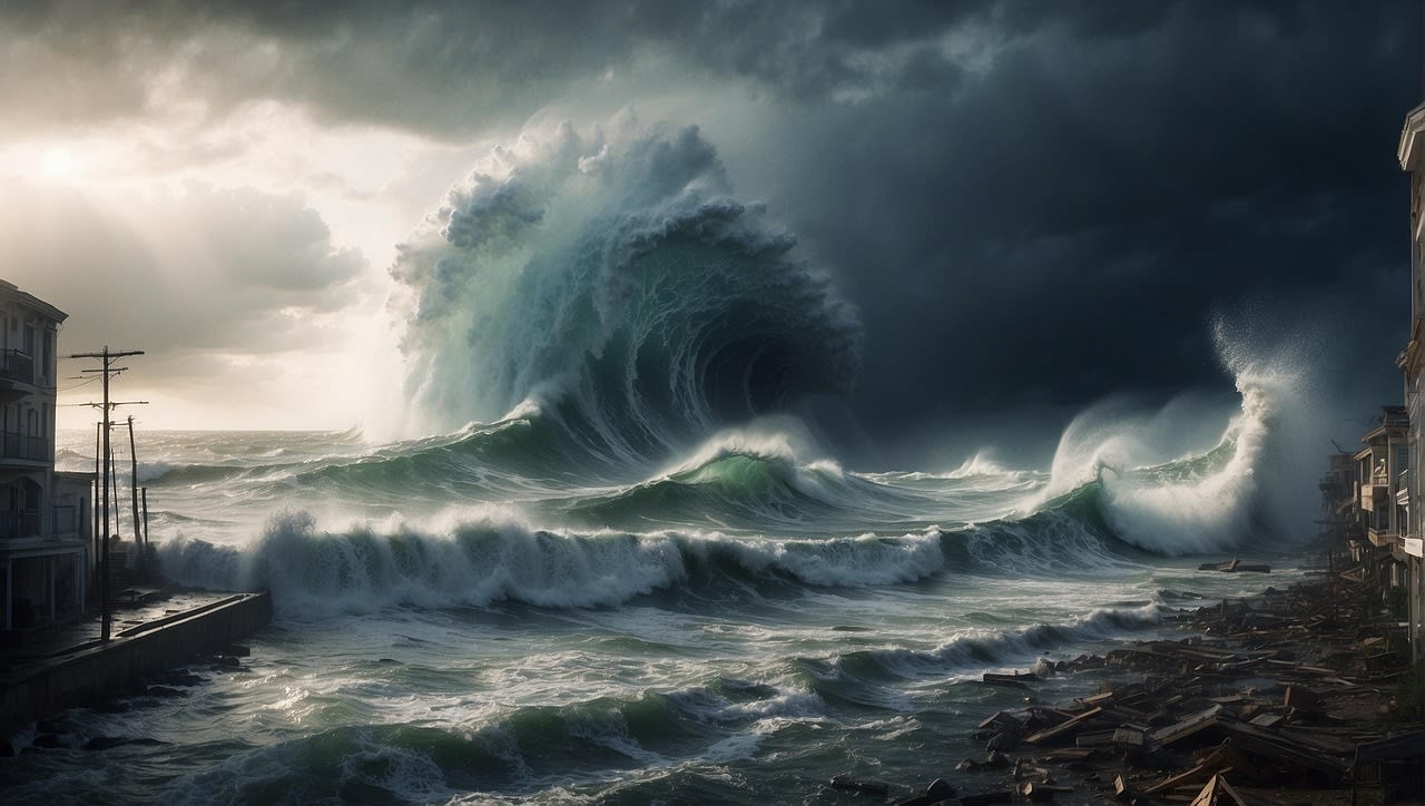 A Rare and Unprecedented Clash: Tsunami Waves Meet a Hurricane South of Hawaii