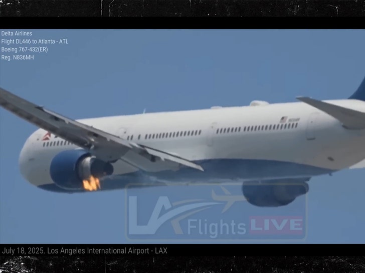 Dramatic Video Shows Plane Engine Erupt in Flames After LAX Takeoff