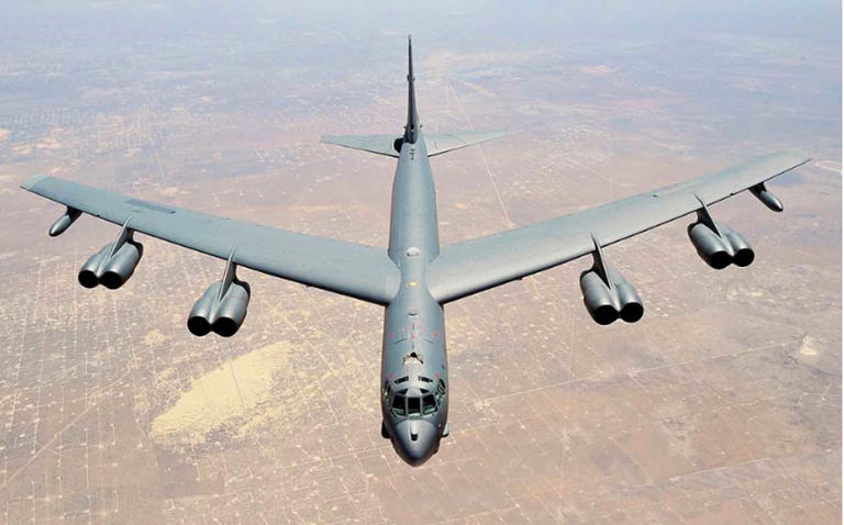 US Air Force B-52 bomber with 8 onboard crashes after takeoff in California