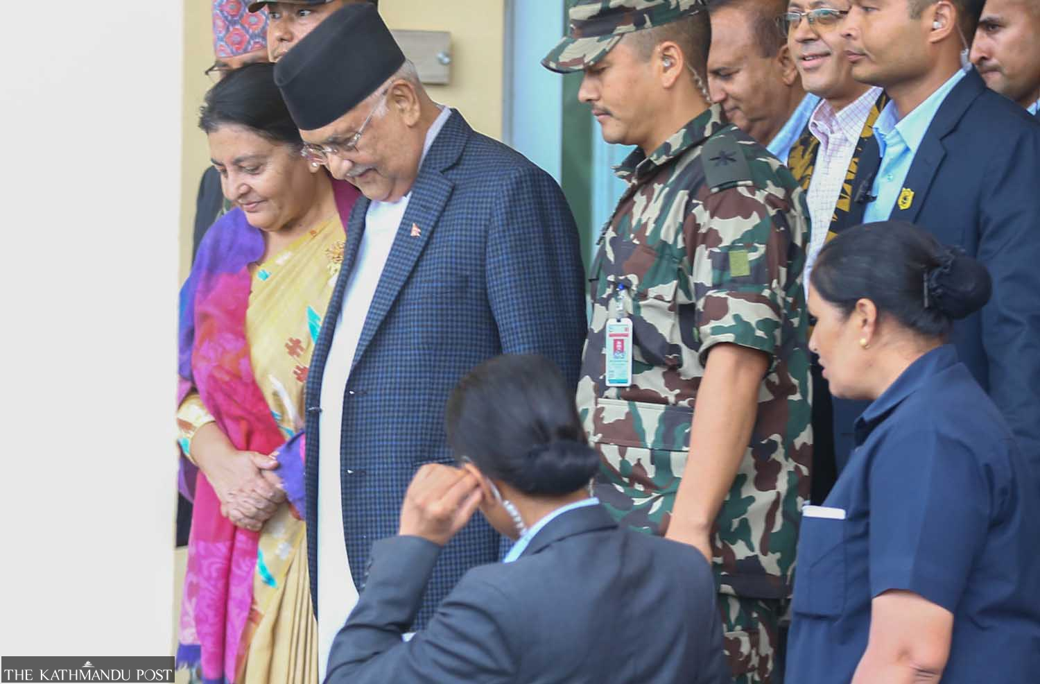 Oli, Bhandari hold talks ahead of UML central committee meet