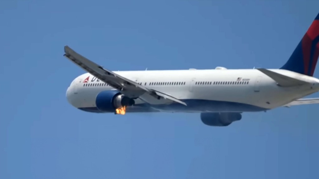 Engine Of Boeing Passenger Plane Bursts Into Flames During Take Off