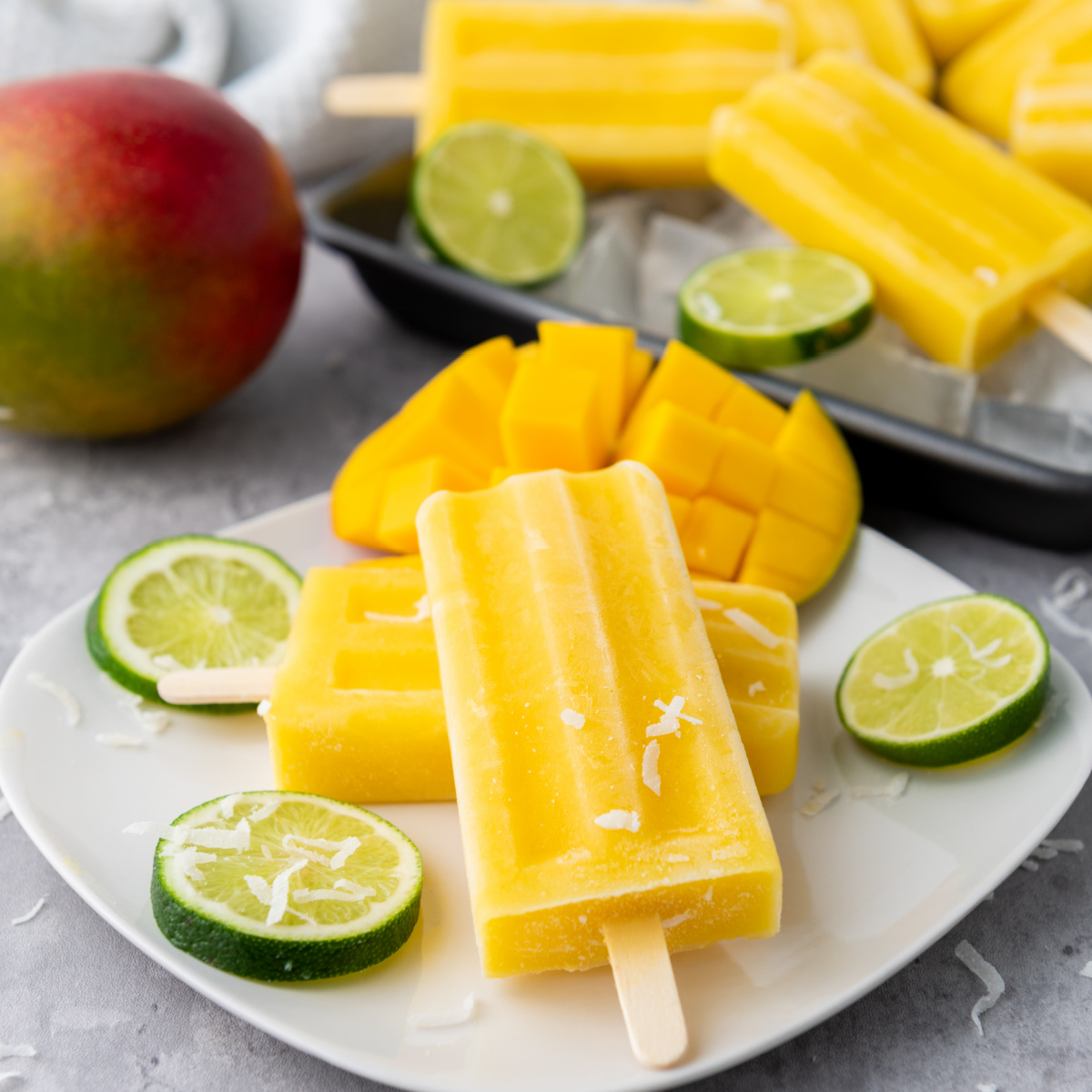 Mango Coconut Lime Popsicles