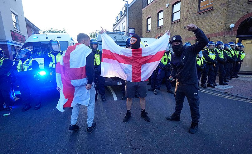 UK police arrest six people after asylum seeker hotel protest turns violent