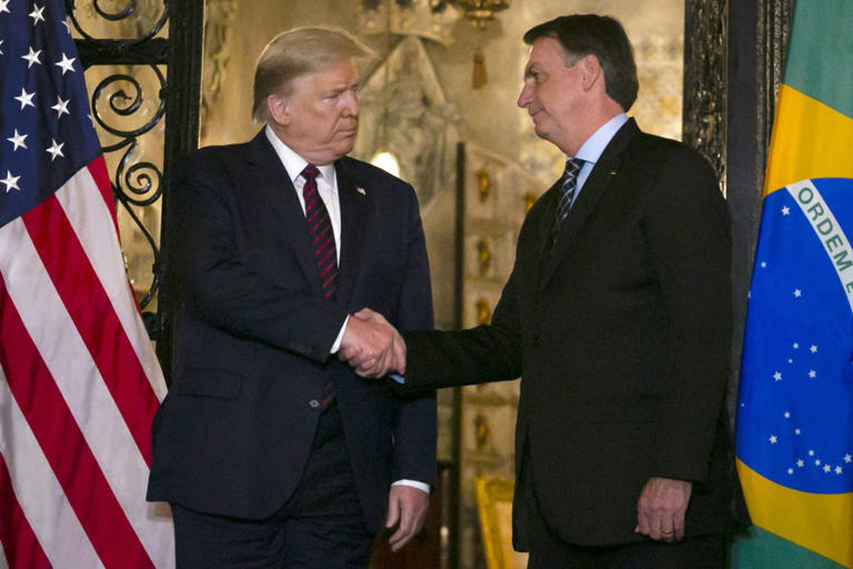President Trump Hosts Brazilian President Bolsonaro At Mar-A-Lago 