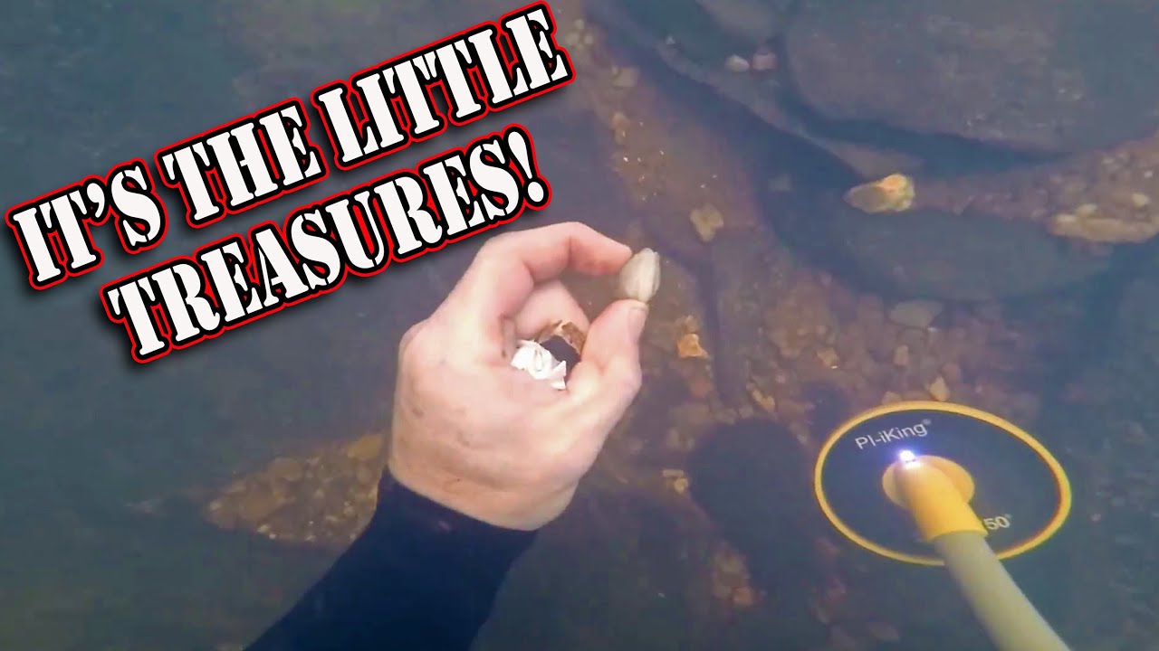 Searching Shallow Creek for hidden treasures underwater!