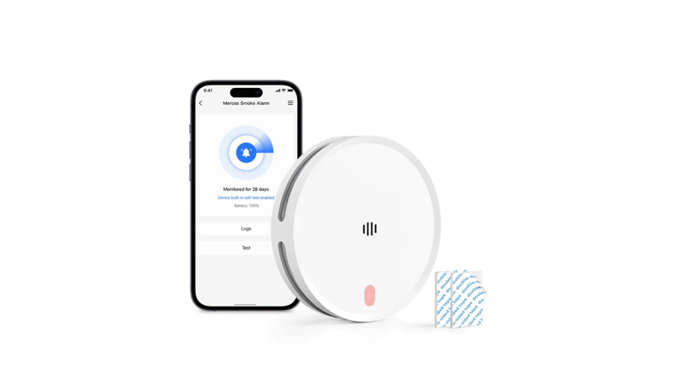Meross Rookmelder met wifi, 3 stuks, met hub, werkt met Apple HomeKit geschikt voor de slaapkamer, brandmelder met mute-functie en zelftestfunctie, getest volgens DIN EN 14604