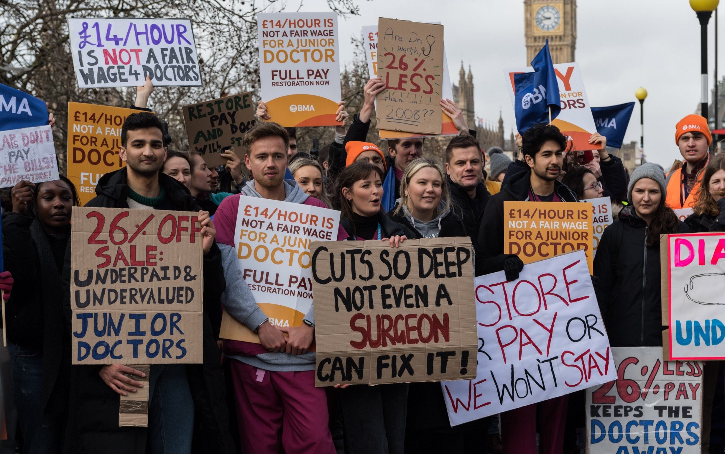 Up to 50,000 resident doctors are poised to walk out at 7am on Friday - Wiktor Szymanowicz/Getty Images